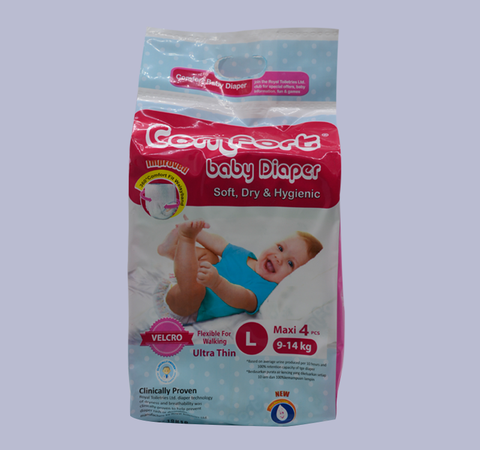 COMFORT BABY  DIAPER ( VELCRO) L 4 PCS 9-14KG