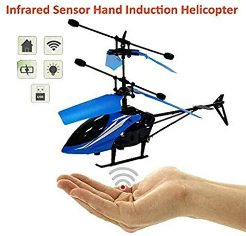 Flight Charging Helicopter with 3D Light & Safety Sensor (Blue)