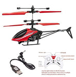 Flying Helicopter With Remote Control,Sensor, Usb Charger( Red)