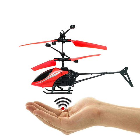 Charging Helicopter with 3D Light & Safety Sensor  for Boys Kids (Red)