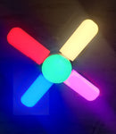 Adjustable 60W Fan Blade Led Light Colorful 4 Leaf Ceiling Fan Light Garage Workshop Light