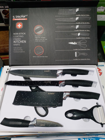 ZEPTER 6-PIECE COOKING KNIFE CHEF KNIVES SET