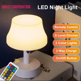 Remote Control and Rechargeable Table Lamp, Bed Lamp