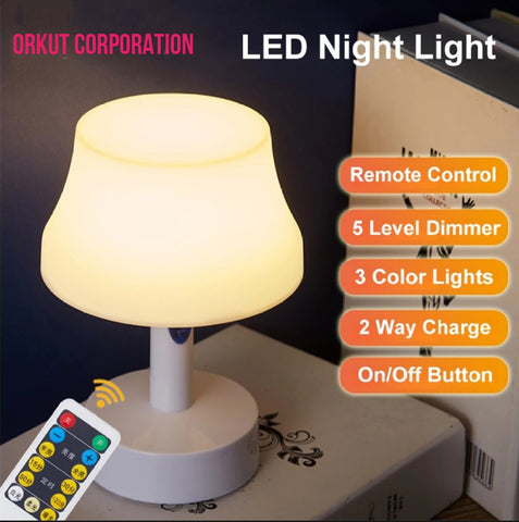 Remote Control and Rechargeable Table Lamp, Bed Lamp