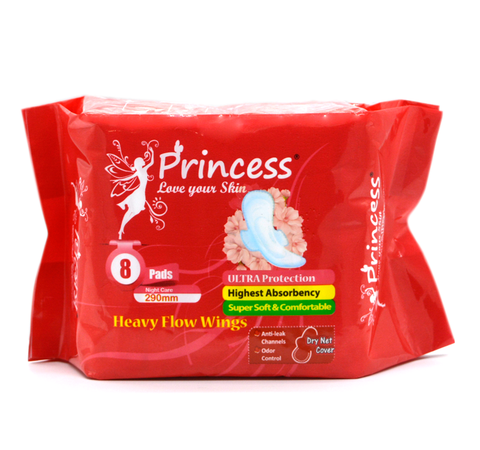 PRINCESS HEAVY FLOW WINGS 8 PADS PACK